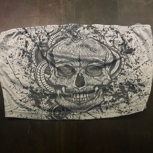 Skull Design Graphic Tube Top
